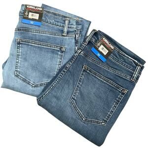 Kirkland Signature Women's Jeans High Rise Blue 2 PAIRS Size 10 NWT